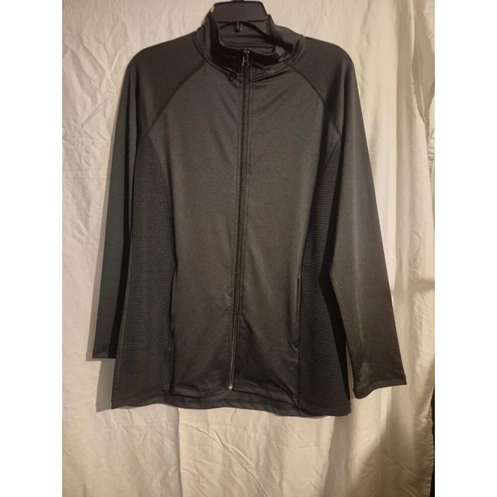 Black Cali Active Full Zip Athletic Jacket. Size L